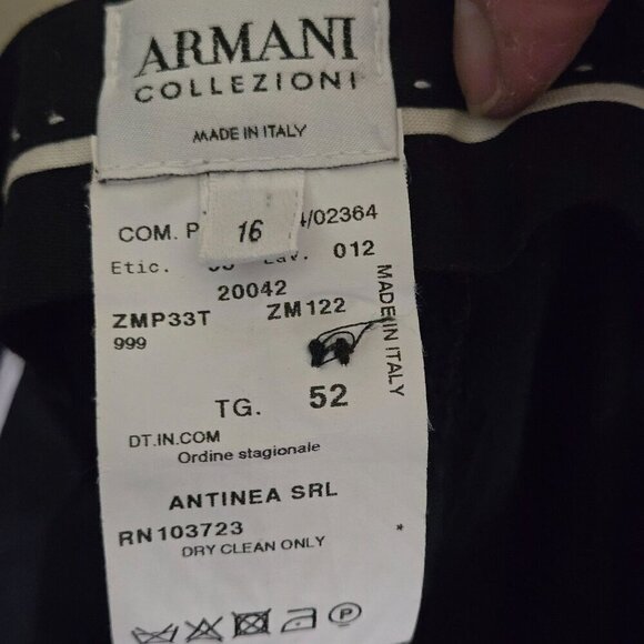 Armani Collezioni Black Wide Leg Textured Wool Crepe Dress Pants Size 16 - Picture 4 of 5